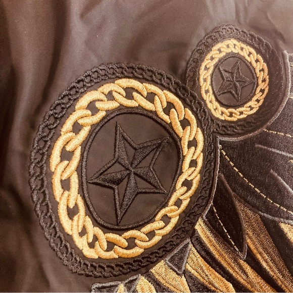 BOY LONDON KOREA Sz XL Rare Black and Gold Eagle Feathers Embroidered Jacket - Picture 13 of 16